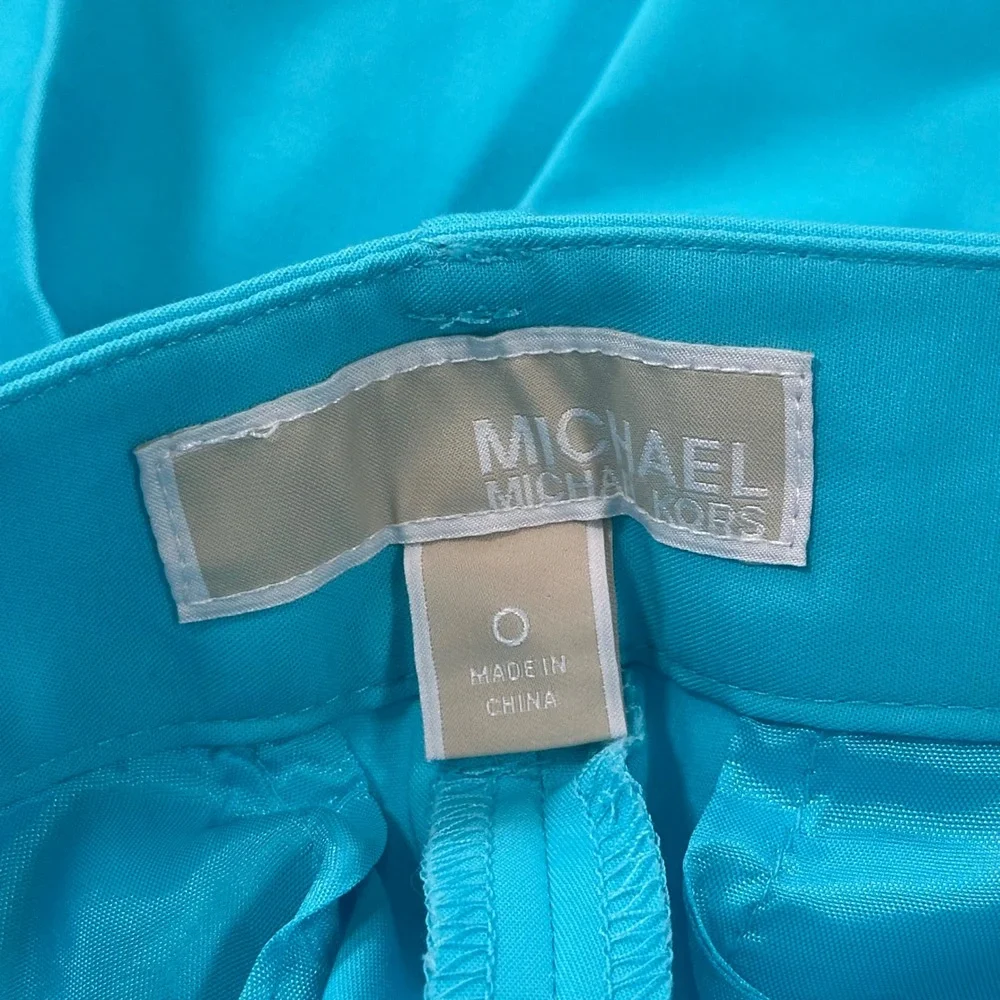 Michael Kors Womens Turquoise Straight Leg Fashion Basics Trousers Pants Size 0